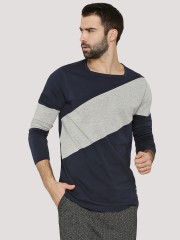 KULTPRIT Diagonal Panel T-Shirt In Long Sleeves