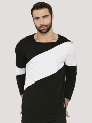 KULTPRIT Diagonal Panel T-Shirt In Long Sleeves