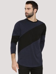 KULTPRIT Diagonal Panel T-Shirt In Long Sleeves
