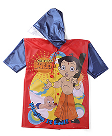 Chhota Bheem Printed Hooded Raincoat - Red