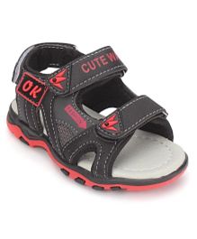 Cute Walk by Babyhug Floater Sandals - Black & White