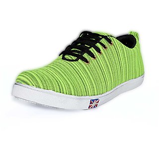 BLUE POP Men's Light Green Lace Up Casual Shoes