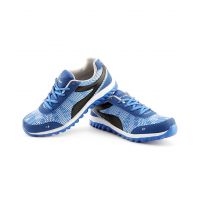 Elligator Mens Blue Black Lace-Up Running Shoes