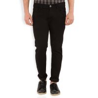 Highlander Black Slim Fit Mid Rise Mens Jeans
