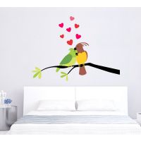 EJA Art Love Birds Covering Area 90 x 70 Cms Multi Color Sticker