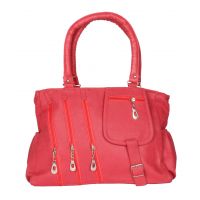 Chhavi Pink Leatherite Fabric Formal Plain Handbag Chhavi Pink Leatherite Fabric Formal Plain Handbag