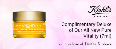 Kiehls Complimentary deluxe of our ALL NEW Pure Vitality 7ml on purchase of 4000 INR and above