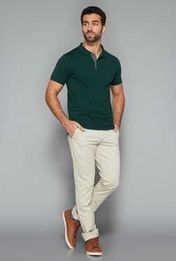 Westsport Mens Green Slim Fit Polo T Shirt