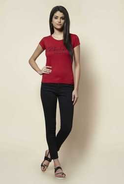 Zudio Red Printed T Shirt