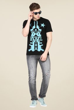 Yepme Love Rebel Black Graphic Print T Shirt