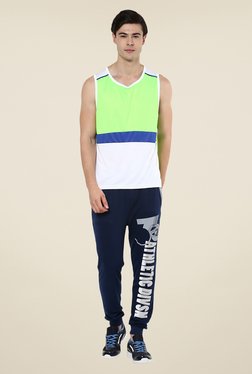 Yepme Green & White Kody Muscle Solid T-shirt