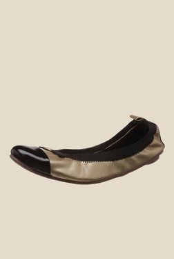 Catwalk Bronze & Black Flat Ballets