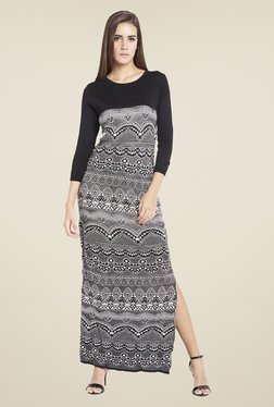 Globus Black Jacquard Maxi Dress