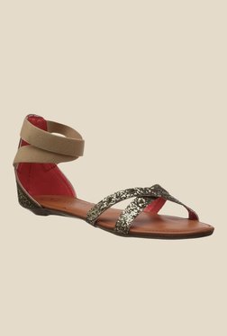 Catwalk Bronze Ankle Strap Sandals