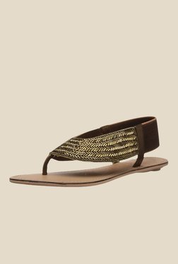Catwalk Bronze Sling Back Sandals