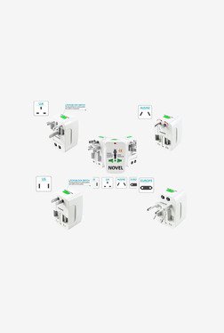 Novel Universal Travel Charger Adapter & Surge Plug (White)