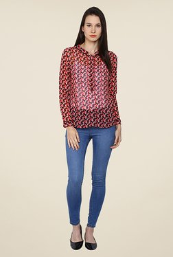 Arrow Red Printed Top