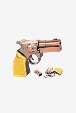 Microware Gun Golden Metal Shape 16 GB Pen Drive(Brown/Gold)