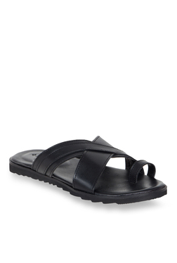 Ruosh Black Toe Ring Sandals