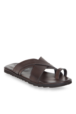 Ruosh Dark Brown Toe Ring Sandals