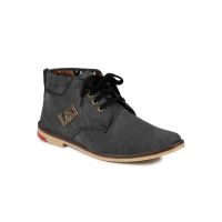 Nee Mens Black Lace-up Casual Shoes
