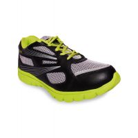DSolz Black Green Lace Up Sports Shoes