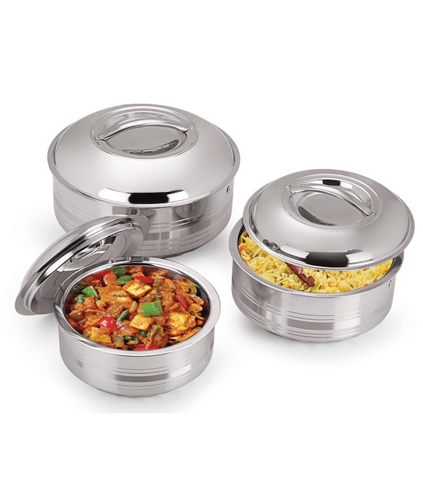 Image result for NanoNine 3 Pcs Stainless Steel Casseroles Set