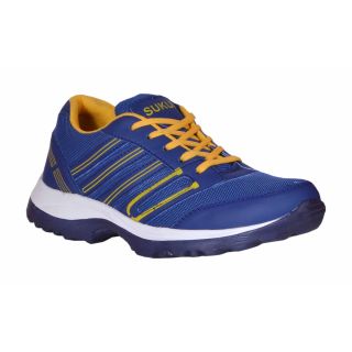 Sukun Mens Blue,Orange Lace-up Running Shoes