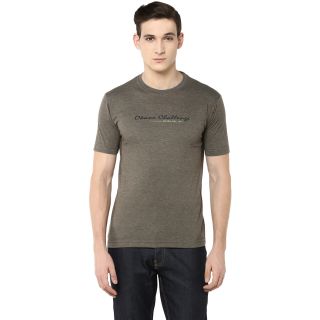 Okane Olive Round Neck T-Shirt For Men