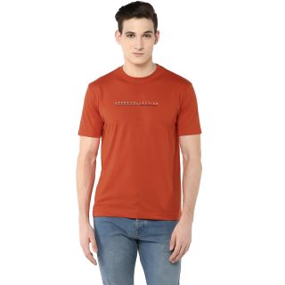 Okane Orange Round Neck T-Shirt For Men