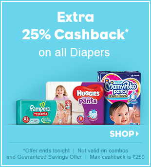 Extra 25% Cashback* on all Diapers