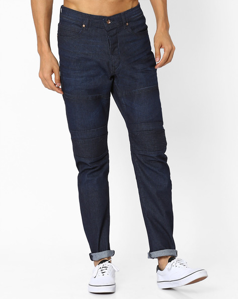 AJIO - Engineered Fit Coated Jeans