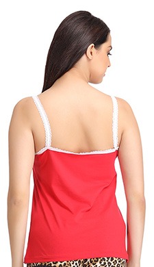 Stretchable Cotton Camisole with Lace Straps