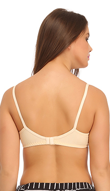 Non Padded Wirefree Cotton Bra In Beige