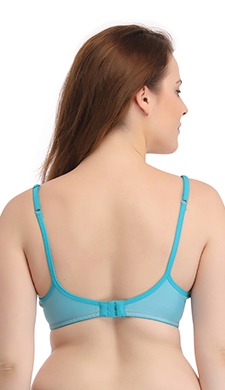 Non Padded Wirefree Denim Look T-Shirt Bra - Blue