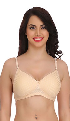 Non-Wired Heart Patterned T-shirt Bra
