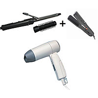 Branded Trio of Curling Rod, Hair Dryer and Hair Straightener ( Assorted Color )