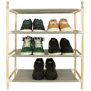 Home Creations 4 Shelves Shoe Rack - Brown Home Creations 4 Shelves Shoe Rack - Brown