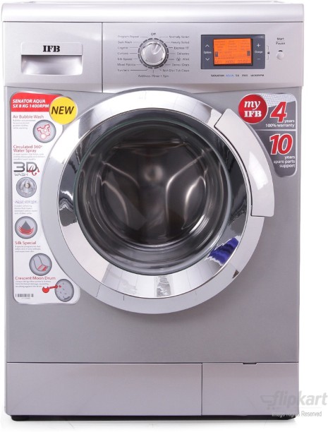 IFB 8 kg Fully Automatic Front Load Washing Machine with In-built Heater Silver