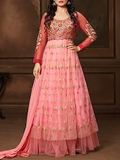 pink net anarkali suits semistitched suit - Online Shopping for Semi-Stitched Suits