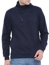 navy blue cotton sweatshirt - online shopping for Sweatshirts