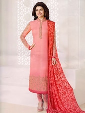 pink georgette straight semistitched suit - Online Shopping for Semi-Stitched Suits