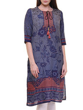  Grey Wool Blend Long Kurta - online shopping for kurtas