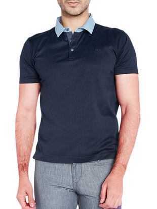  ColorPlus Blue Cotton T shirts - online shopping for formal shirts