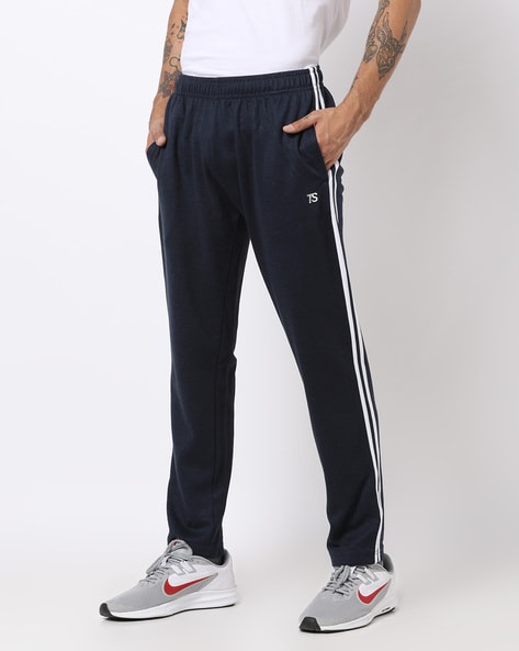 Teamspirit Blue Straight Track Pants with Contrast Taping