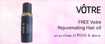 Votre On purchase of Rs 1000 and above Get Votre Rejuvenating Hair oil Free