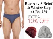 Buy Any 8 Brief & Winter Cap at Just Rs. 289 + Extra 10% OFF + Free Shipping