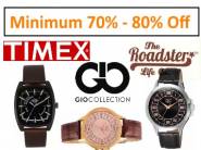MIN. 70% -80% Off On Timex,Laurels & More + Flipkart Shipping 