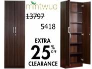 Big Discount:- Mintwud Two Door Wardrobe at Just Rs. 5418 [MRP Rs. 13797]