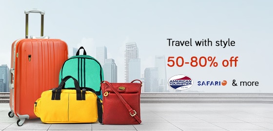Get Minimum 50% - 80% off on Bags & Luggages + More Offers